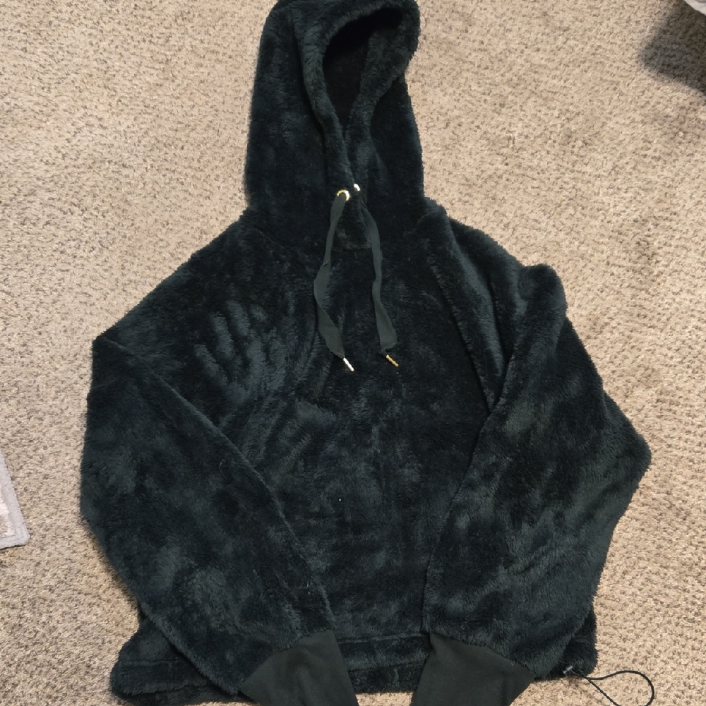 Cozy Dark Green Fuzzy Hoodie
